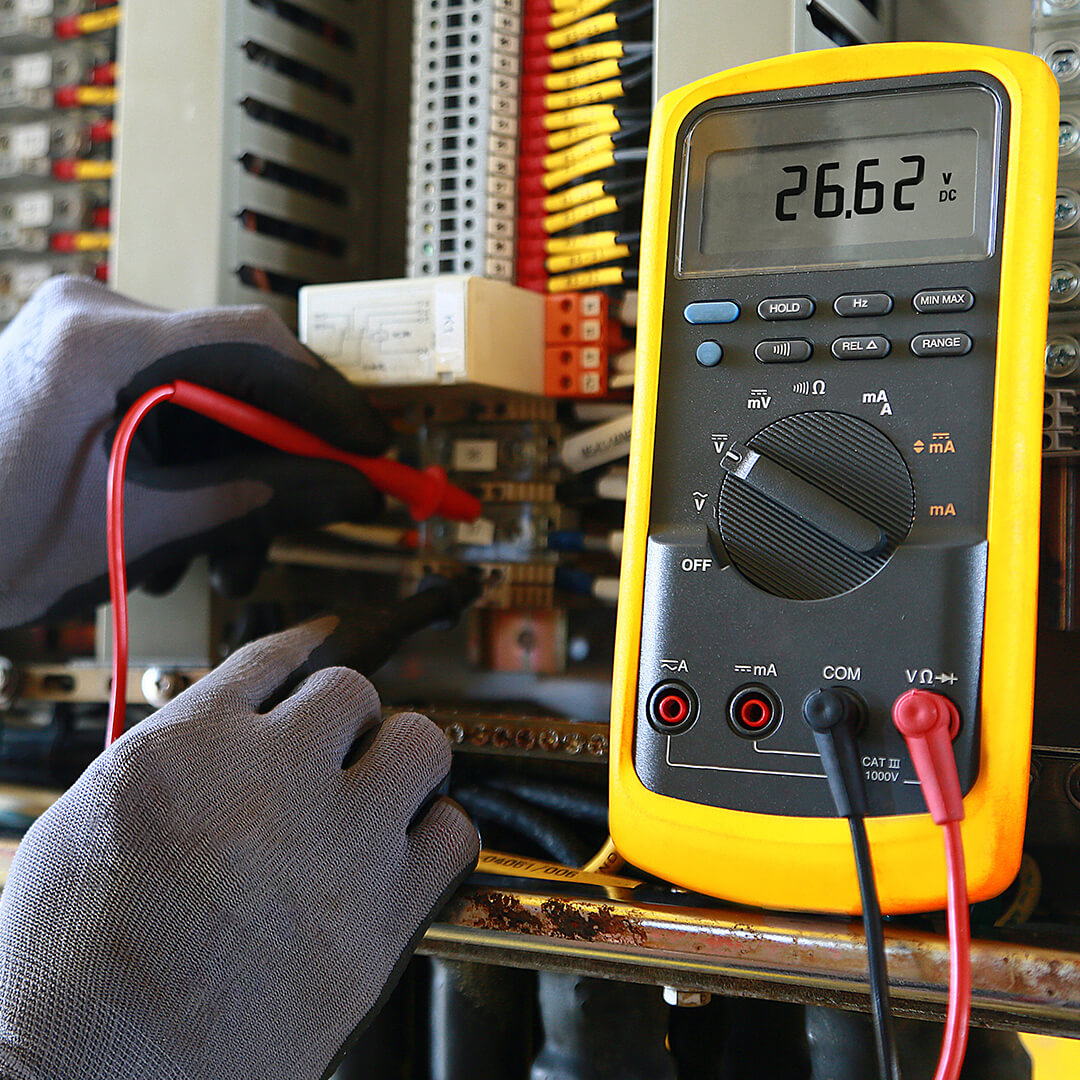 Electrical terminal in junction box and service by technician.